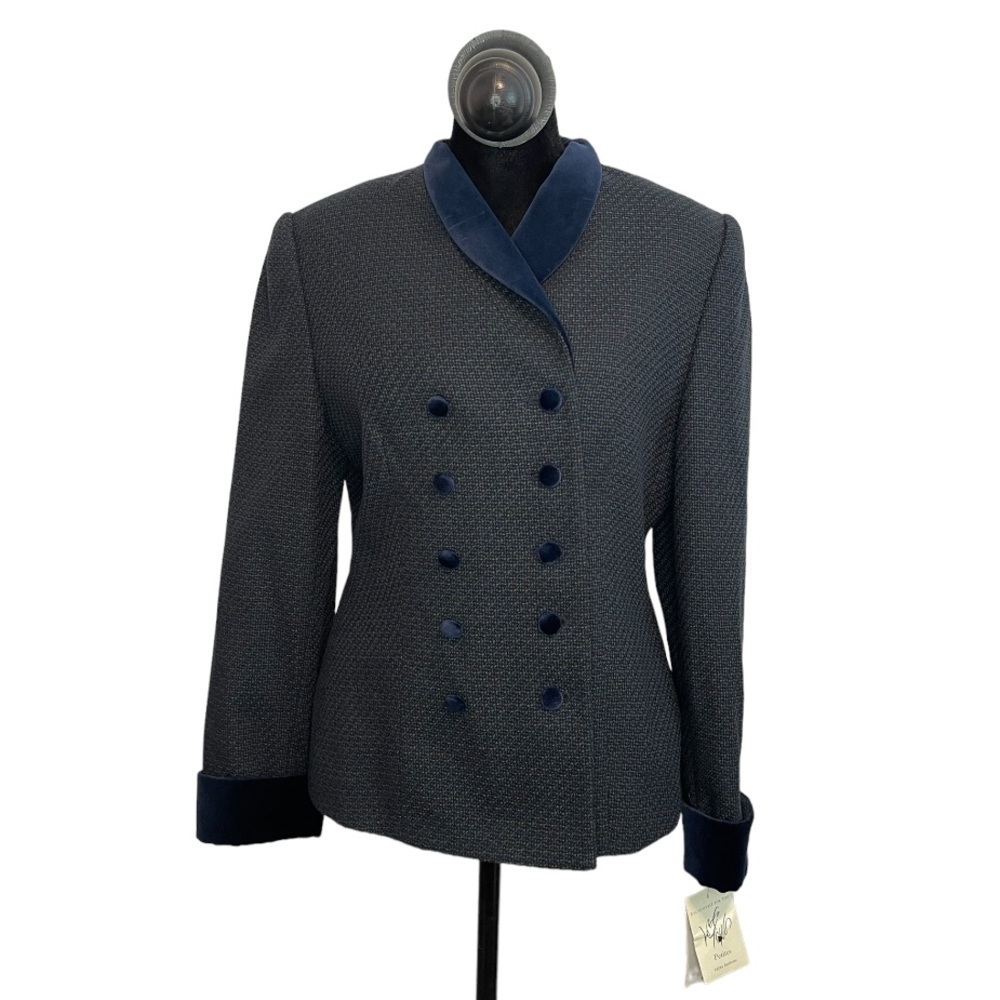 NWT Lord & Taylor 100% Pure New Wool Double Breasted Blazer Women's Siz…